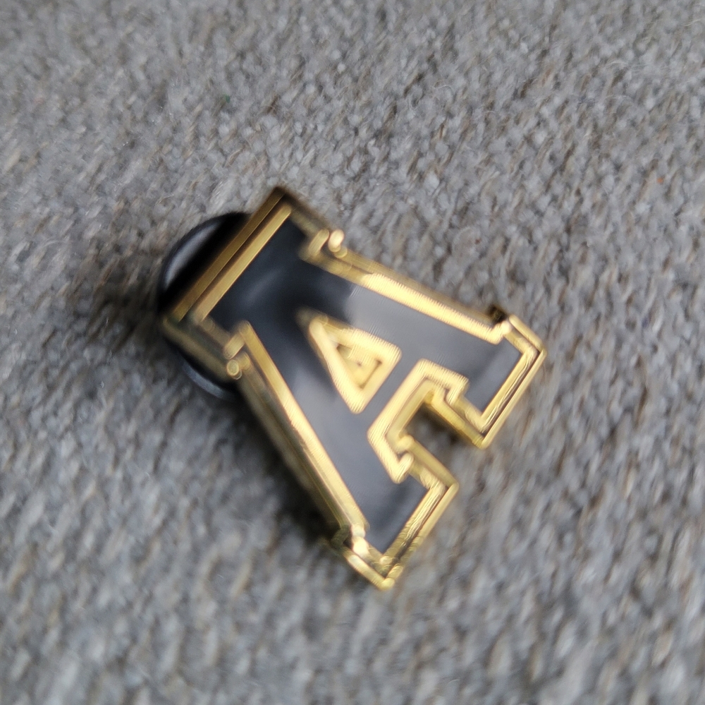 Pintrill Varsity Letter or Monogram Lapel Pin "A" NIP